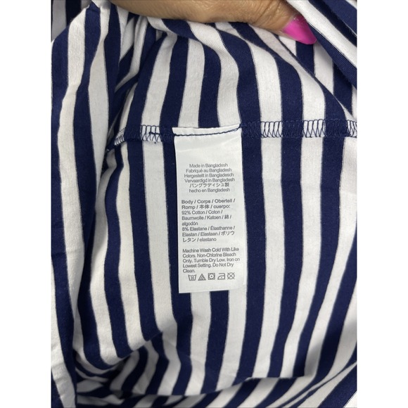 J.Crew Striped Tie Back Midi Dress Womens Size XXL Stretch Coastal Nautical - Picture 9 of 11